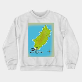 San Domino Italy island map Crewneck Sweatshirt